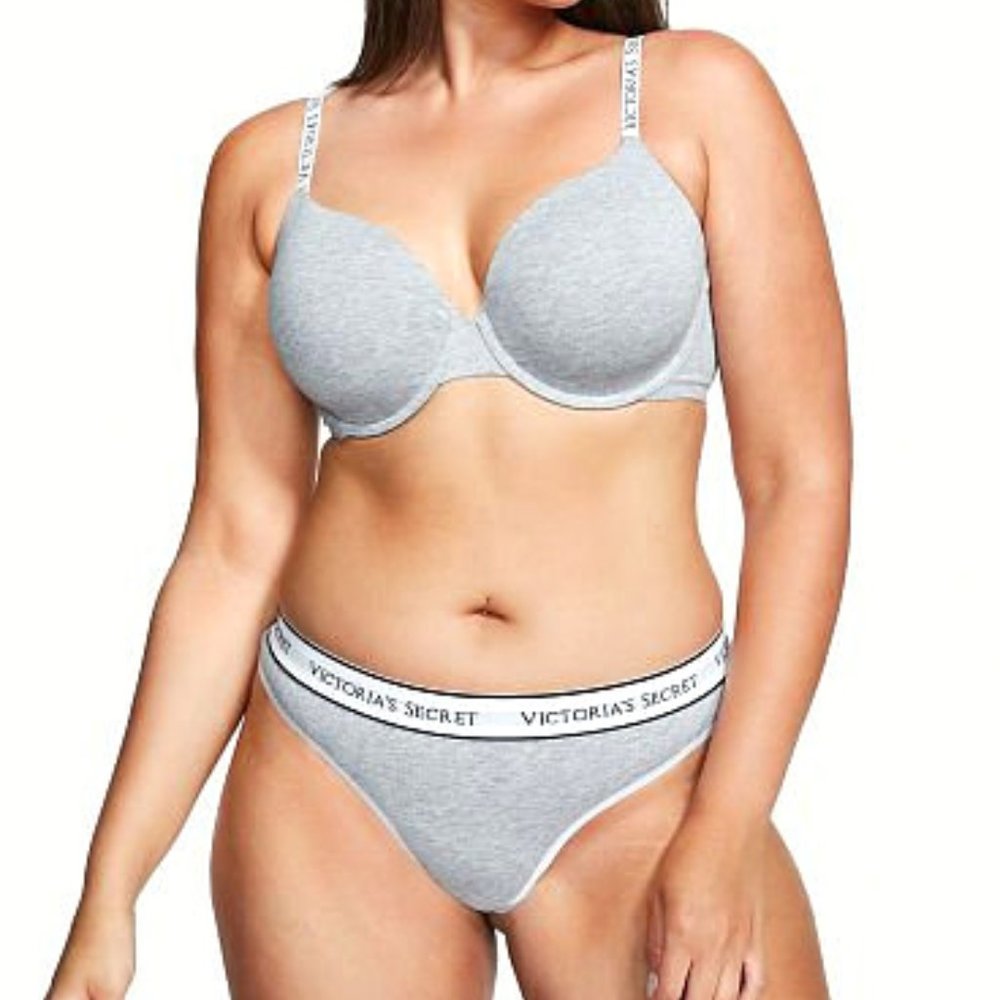 Victoria's Secret "The T-Shirt Bra" & Matching Logo Cotton Thong